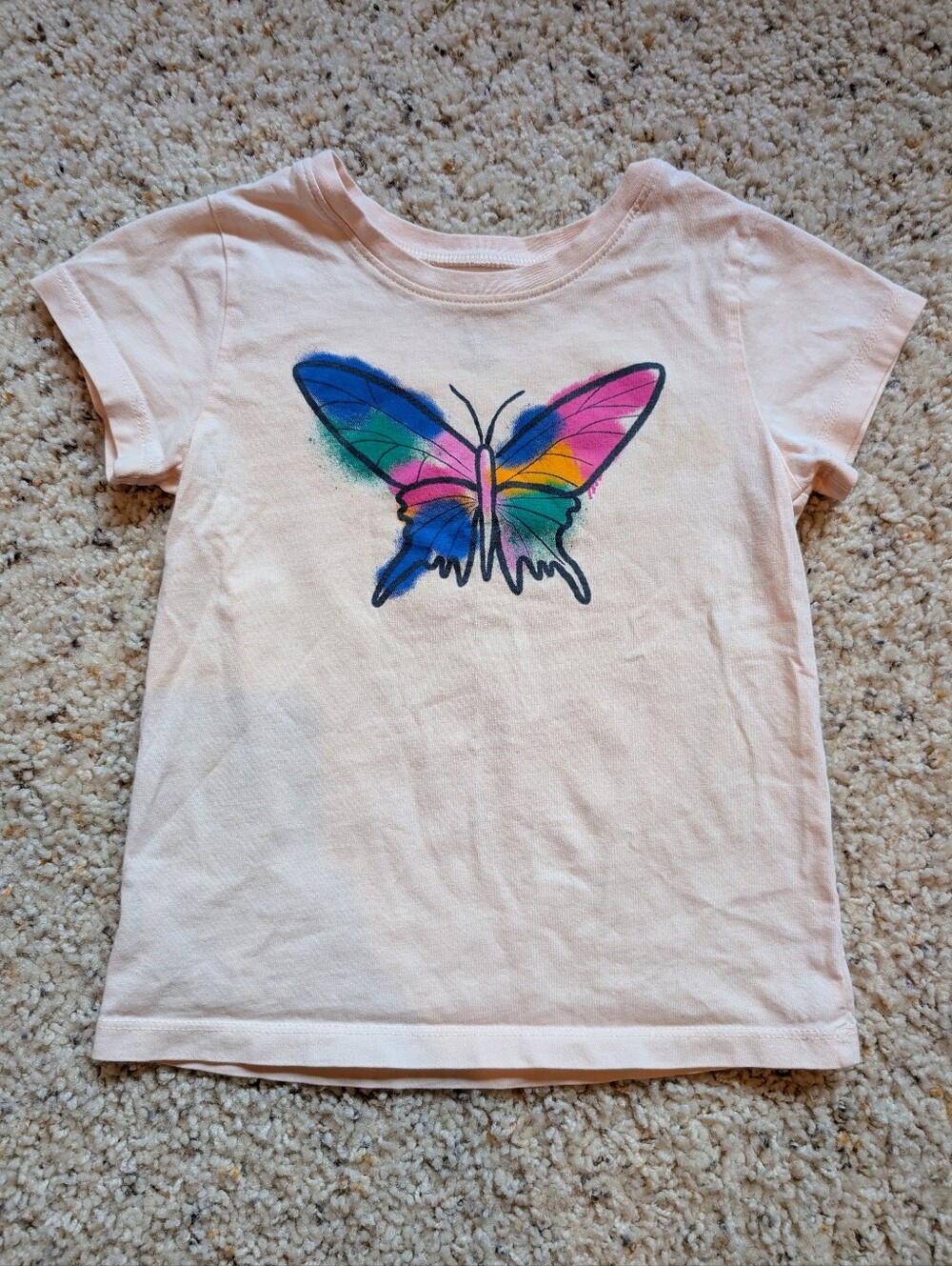 Tea Collection Pale Pink Butterfly Graphic Tee Shirt